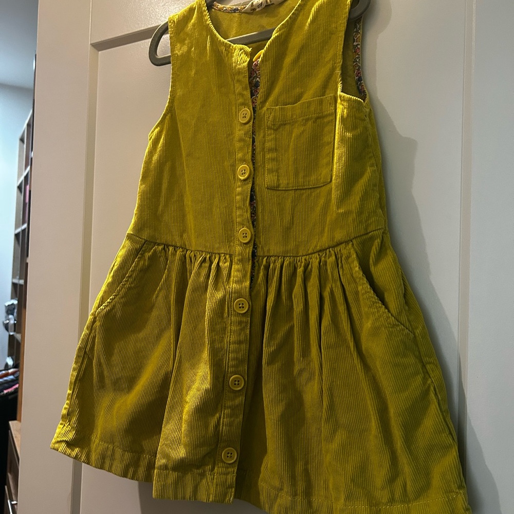 Boden Sunny Yellow Corduroy Dress